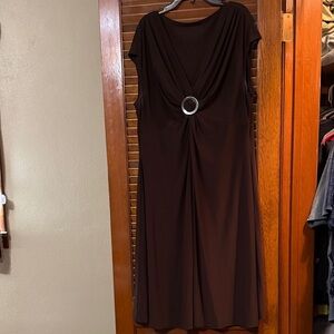Elegant Brown Dress with Ring Detail